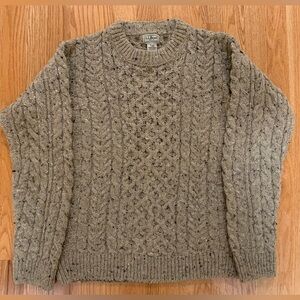 L.L. Bean Men's Small Vintage Fisherman Sweater: 100% Wool. Made in Ireland.
